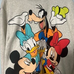 Disney Gray and Black Graphic Sweatshirt